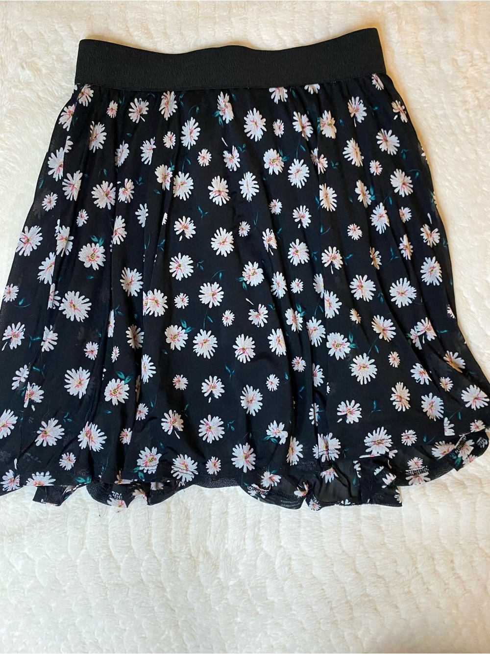 Joe Boxer black floral skater skirt- Size M